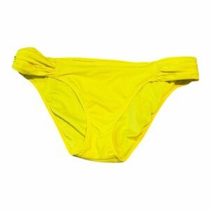 VICTORIA’S SECRET Women’s Neon Yellow Ruched Sides Bikini Bottoms Size Small